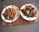 Baked Pork Chop With  Stir Fried Pork 